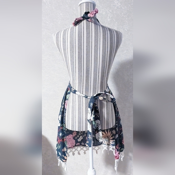 Anthropologie Butterfly Garden Floral Apron Country Cottage Core - Picture 2 of 9